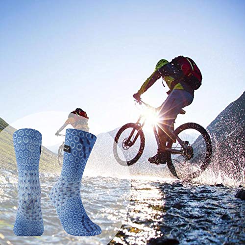 Image of RANDY SUN Ultra-thin Waterproof Socks, Women's Men's Breathable Unisex Running Hiking Rock-Climbing Jogging Cycling Running Gem Printing Mid Calf Socks With Padding, 1 Pair-gray&yellow XXX-Large
