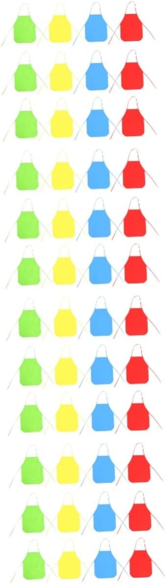 Kisangel 48pcs Boy Girl Painting Aprons Non-woven Boy Girl Smocks for Birthday Parties and Cooking Activities