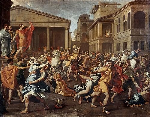 Tableau L'Enlèvement des Sabines par Nicolas Poussin en impression sur toile grand format 60x90cm