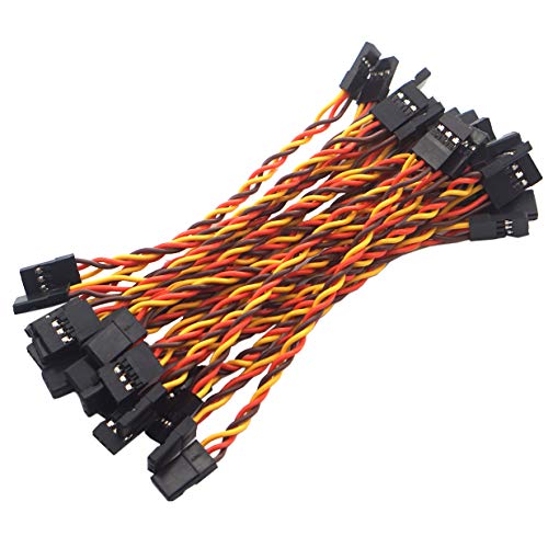 Vgoohobby 20Pack RC Male to JR Male Plug Twisted Extension Lead Wire Cable 100mm 26AWG 30Cores Servo Receiver Wire for RC Cars Trucks Airplanes Helicopters
