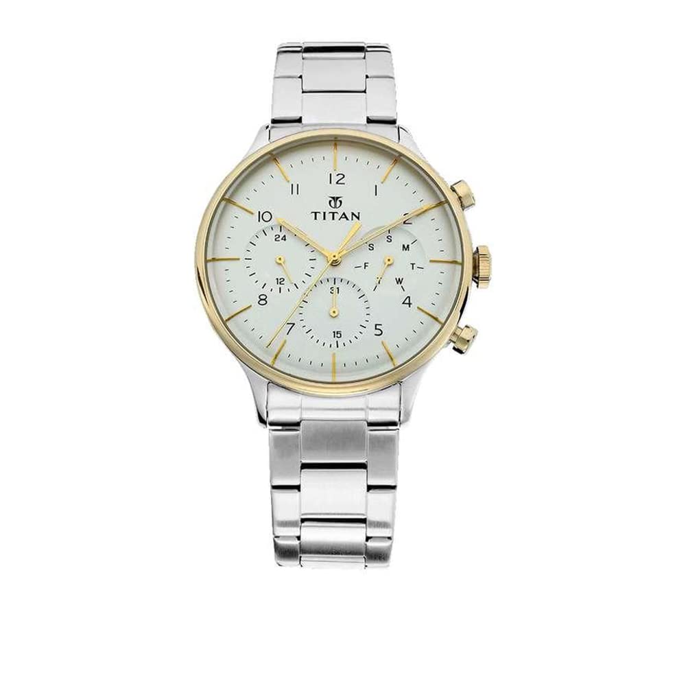 Titan White Dial Quartz Multifunction Stainless Steel Strap watch for Men-NS90102BM01 (B07D492HSQ) Amazon Price History, Amazon Price Tracker
