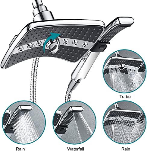 Brazo de ducha Bright Showers 6 pulgadas con doble cabezal cromado miniatura 3