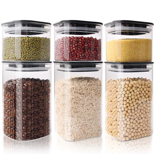 Otauoaea 6er Set Vorratsgläser mit Deckel, 1000ml/600ml Vorratsdosen Glas...