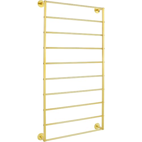 Wall Wrapping Paper Ribbon Organizer for Flower Shop, Multifunctional Shelving for Towel Retail Store Home Storage Office (Gold, 10-Layer)