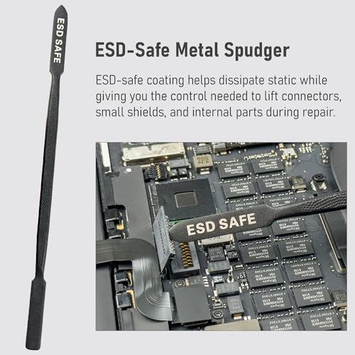 Image of HowFixit 4-in-1 Heavy-Duty Metal Spudger Set, Electronics Opening Kit with Anti-Static ESD Metal Spudger, Ultra-Thin Pry Tool & Dual-Sided Spatula for Laptop, Tablet, Phone, Game Console, iMac Repair