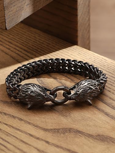 Pulsera de acero inoxidable malla eslabón estilo gótico miniatura 2