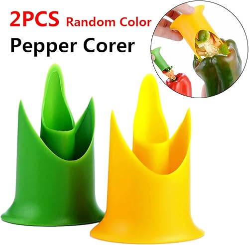 Miniatura 8 de Removedor de núcleo de semillas de pimienta, juego de 24 piezas de descorazonadores de frutas y verduras, herramienta de extracción de pimienta