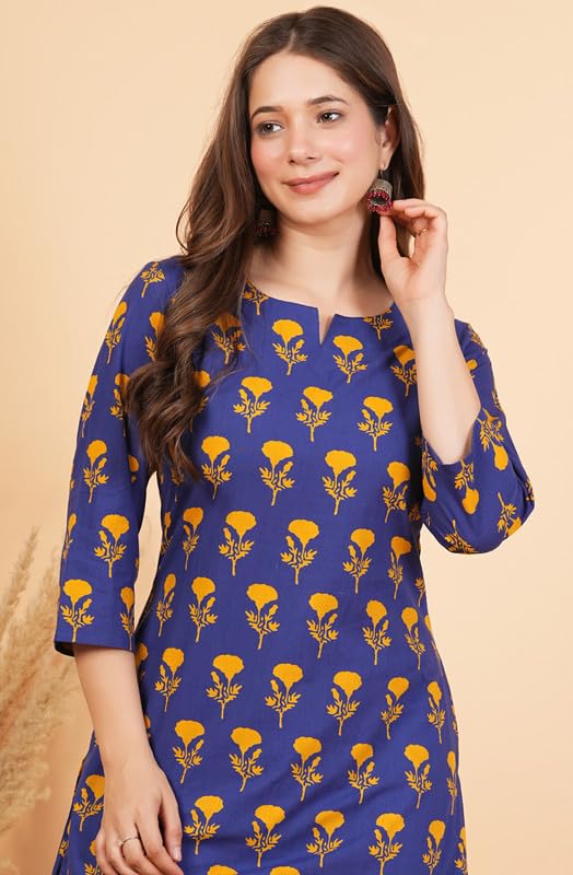 Image of rytras Women Pure Cotton Printed Straight Kurta Set with Palazzo pants|Ethnic wear|Kurta Set for Women