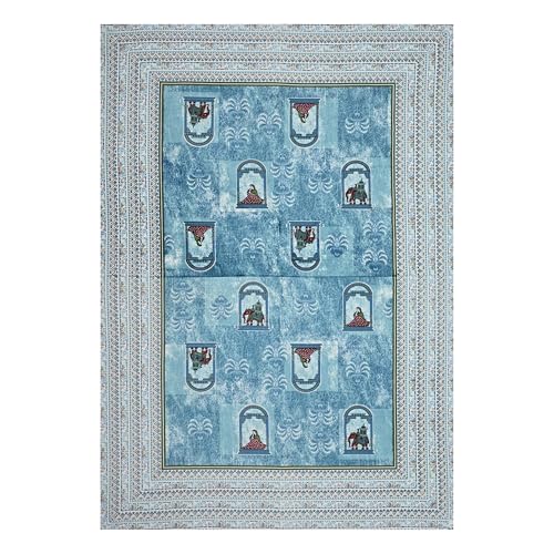 Image of 100% Cotton Single Bedsheet with 1 Pillow Cover | 240 TC Pure Cotton Flat Bed Sheet | Traditional Jaipuri Printed Bedding Set | Soft & Breathable | 60 x 90 Inch (Rangmahal Single 57)