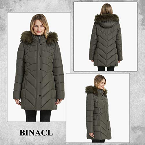 BINACL Women's Winter Warm Thicken Long Outwear Pockets Coat Parka Jacket XS-3XL2