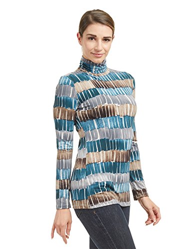 Image of Lock and Love Women's Turtleneck Top Lightweight Long Sleeve Slim Fit Pullover, Soft Rayon Stretch Layering Basic, S-3XL
