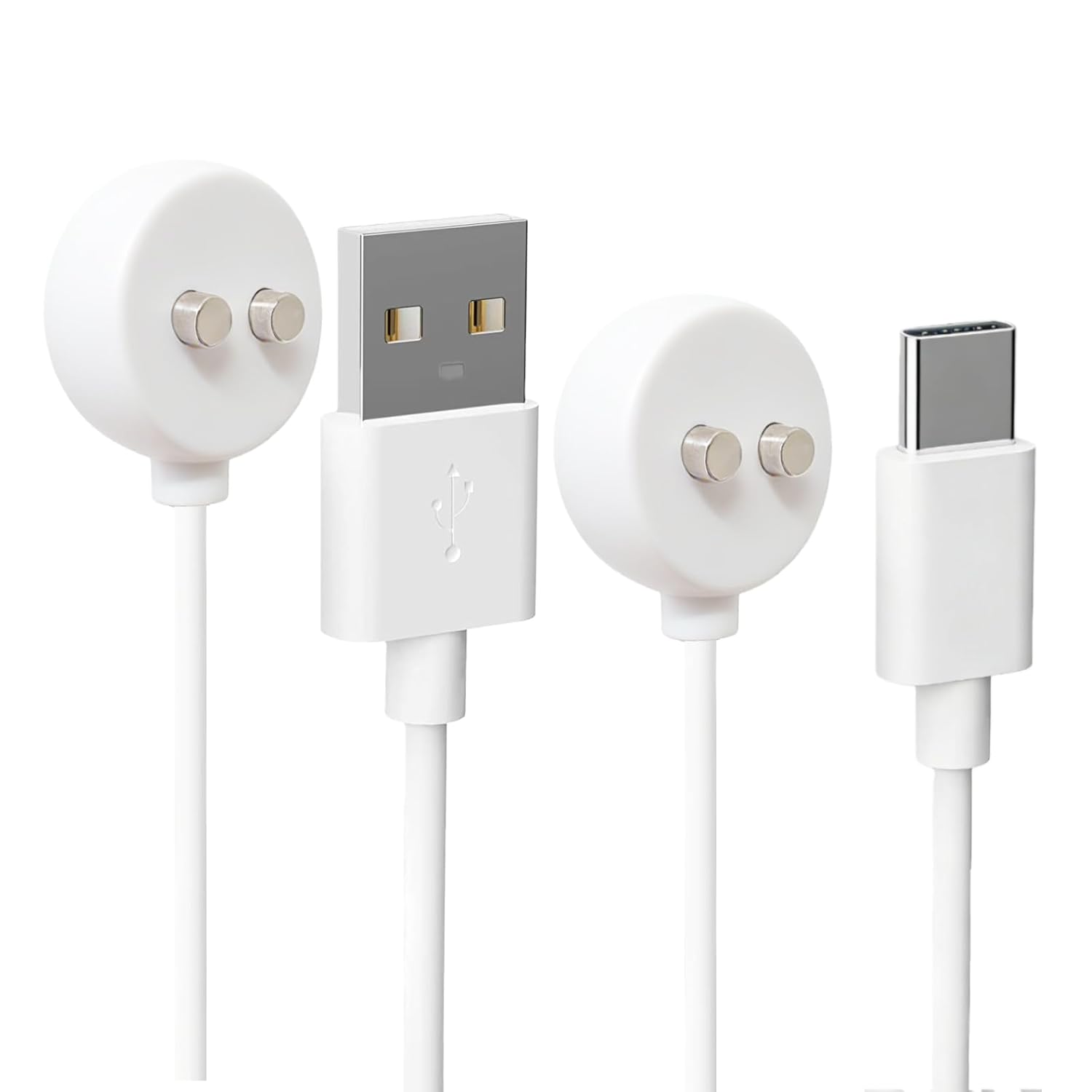 2Pack 12mm Rose Charger Magnetic Replacement Charger Cable with 2 Dots(12MM), 2.65ft(80cm) USB-A & USB-C Charging Port Set to Magnetic Cord for Rose Toys Only