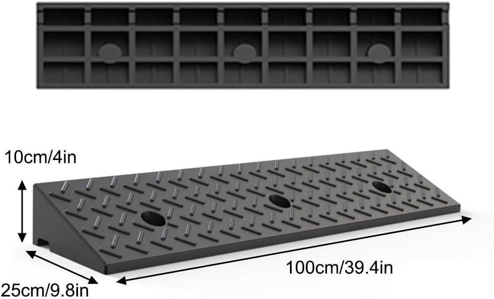 Rampas para Curb de Caucho Resistente, Portátiles para Automóviles, Sillas de Ruedas y Motocicletas, Color Negro, 100 x 25 x 10 cm miniatura 2