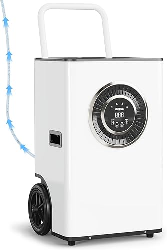 ALORAIR Deshumidificador comercial 170PPD con bomba y manguera de drenaje, deshumidificadores industriales SLGR Tech, para restaurar daños por agua,