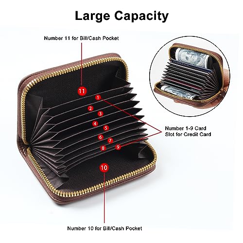Image of Credit Card Wallet, RFID Card Case Wallet, Zipper Card Cases Holder for Men Women, RFID Blocking, KeyChain Wallet, Compact Size Card Organizer Case for Women