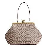 Coach Large Kisslock Frame Bag Jacquard, Brass/Burnished Amber Crystal Signature