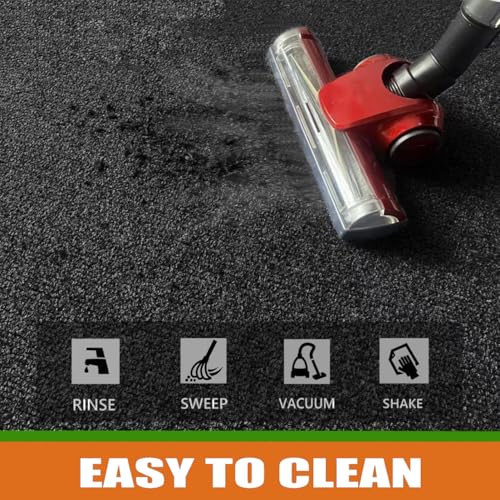 SRDDQLC Door Floor Mat Commercial Grade Large Size Heavy Duty Tough Entry Collection Slip Skid Entrance Mat with Rubber Backing Low Profile and Easy to Clean Indoor Outdoor Rug(Black, 4x8FT) by SRDDQLC - Used condition - Image 7