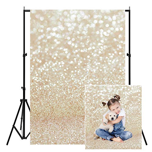 WOLADA 5X7FT Ivory Gold Bokeh Backdrop Golden Spots Sparkle (No Glitter) Sand Scale Halo Still Life Newborn Baby Portrait Birthday Party Backdrops Photo Backdrop Studio Props 11791