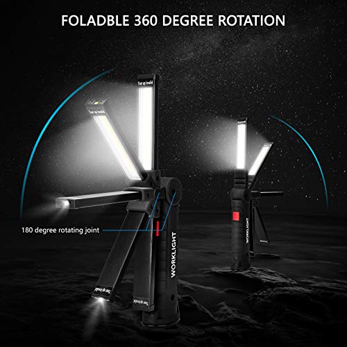 Image of Lmaytech Gifts for Men 3Pack LED Flashlight, Rechargeable Work Lights with Magnetic Base Hook 360Rotate and 5 Modes Bright LED Flashlight Inspection Light for Car Repair, Grill and Outdoor Use