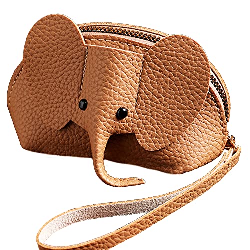 Akfsinsb Small Leather Wallet, Light Brown 3D Cute Coin Wallet, Small Coin Purse With Key Ring For Women Girls，Mother’s Day Gift #TOP6