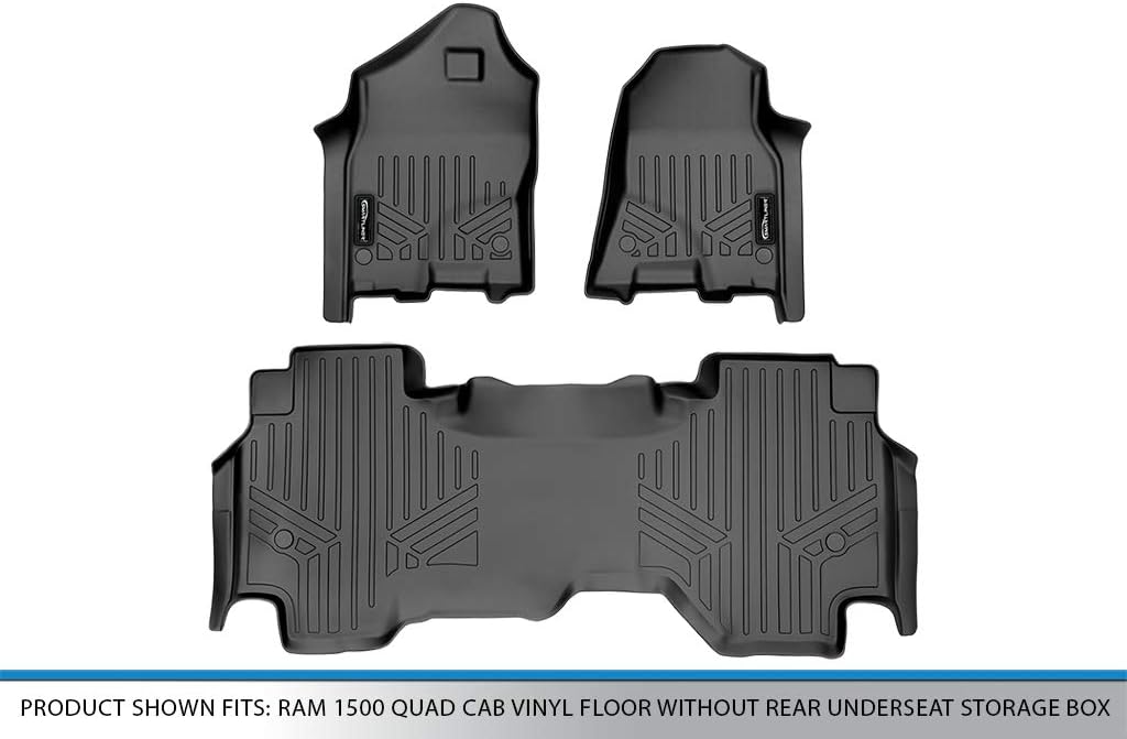 MAXLINER Custom Floor Mats 2 Row Liner Set Compatible with 2019-2024 Ram 1500