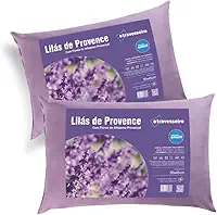 Kit 2 Travesseiros Infantil Antialérgico Com Aromaterapia Lavanda 30x45cm Macio Confortável Lavável à Máquina Crianças de 2 á 8 Anos