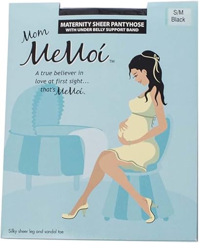 MeMoi Pantimedias de maternidad transparentes de 12 denier para mujer con cintura extra grande