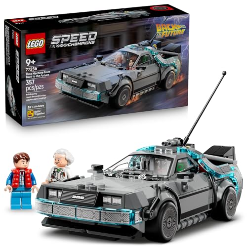 LEGO Speed Champions Time Machine from Back to The Future Building Toy for Kids - Pretend Play & Display Car Toy W/2 Build Modes for Boys & Girls, Ages 9+ - Gift Ideas for Birthdays & Fans - 77256