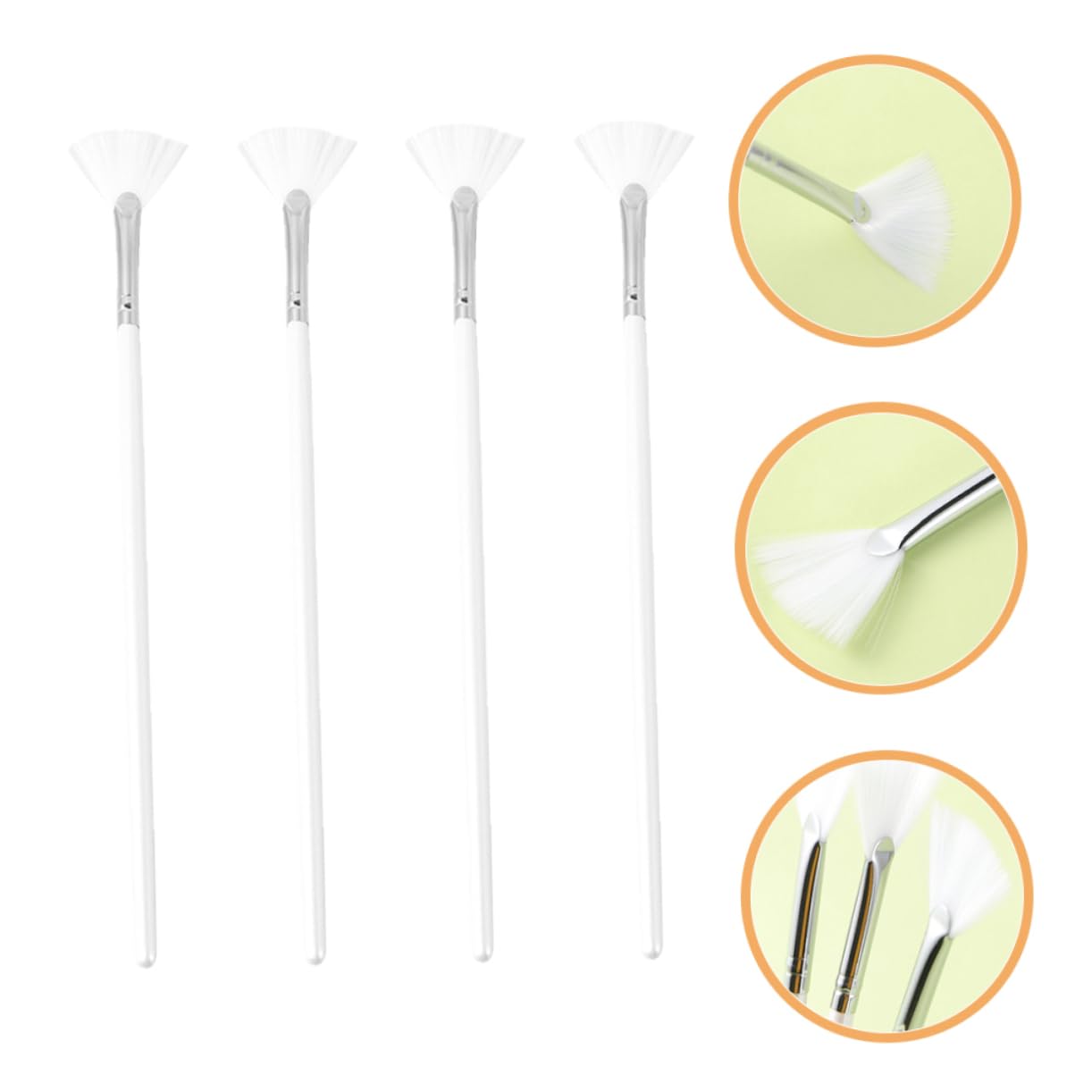 4pcs Facial Brush Fan Brushes for Facials Long Handle Mask Applicator Skincare Tools for Makeup