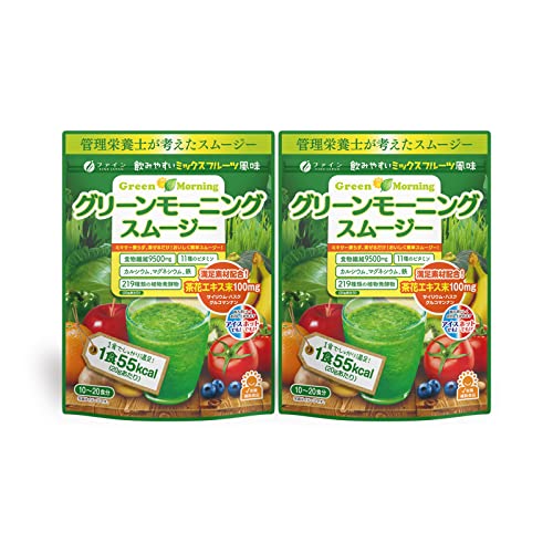 ファイン(FINE JAPAN) 置き換えダイエット グリーンモーニング スムージー ミックスフルーツ風味 食物繊維 200g入 ×2個 国内生産 - ファイン(FINE JAPAN) - 商品画像