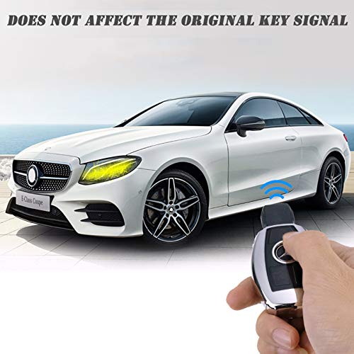 Funda de TPU para llave Mercedes Benz morada con llavero de cuero de 2-3 botones 2