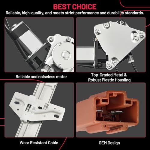 Image of BDFHYK 741-712 Power Window Regulator with Motor Rear Right Compatible with Honda Accord 1990-1993