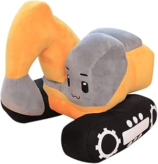 XIYUAN 11 inch Soft Excavator Stuffed Construction Toy Truck Toy Super Cute Car Plush Pillow - Soft Plush Toys for Little Boys, Girls, Babies and Toddlers - Great Gift（Yellow）