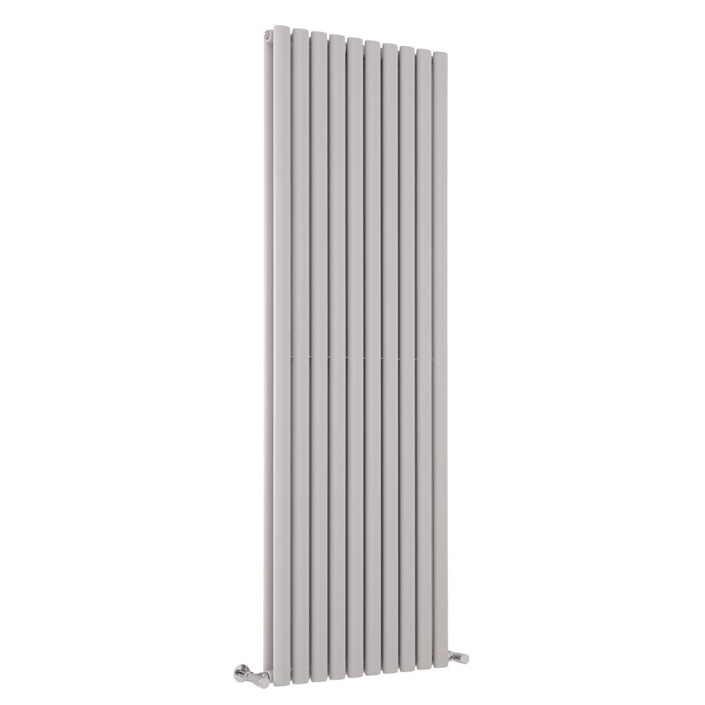 Milano Aruba - Light Grey Vertical Double Oval Panel Radiator - 1780mm x 590mm