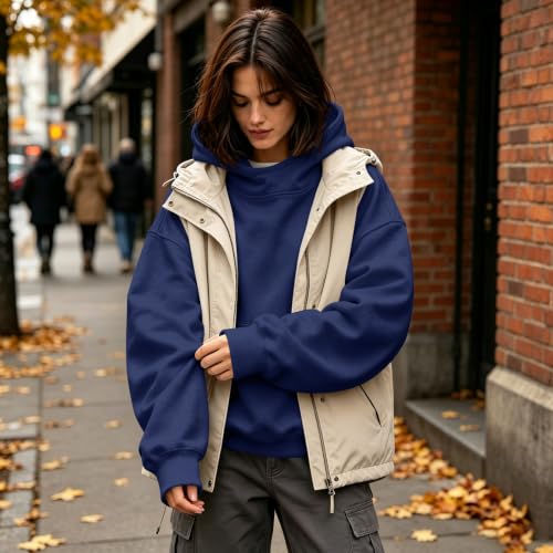 moolBeko Womens Mock Neck Oversized Hoodies Comfort Fall Clothes - image 6