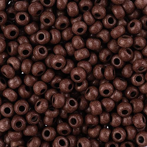 John Bead Czech Glass Seed Beads 8/0 (22g) Terra Intensive Dark Brown for DIY Jewelry Making Beads