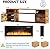 PUKAMI 70" Floating TV Stand with 36" Electric Fireplace,Wall Mounted Entertainment Center with LED Lights and Highlight Storage Cabinet for TVs up to 80" for Living Room (Brown)
