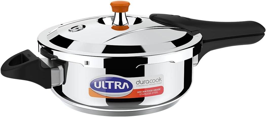Ultra Duracook Pressure Cooker 3.5 Litre | AISI 304 Food Grade Stainless Stee...