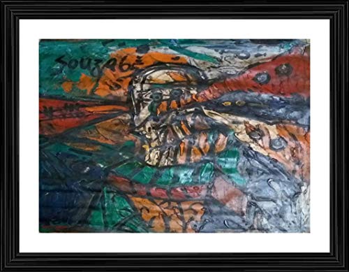 Image of Decoratus� *The Rains* (1996)- Famous Painting by Francis Newton Souza, Wall D�cor Frame. Matt Satin Print with MDF & 2 inchPS Black Frame. Size 16 inchx21 inch