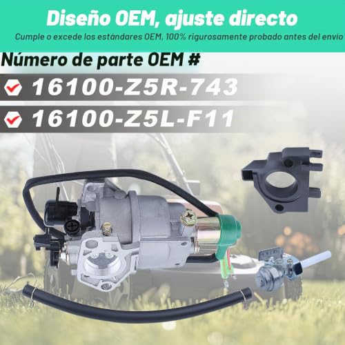 Miniatura 4 de Carburador Para Honda Gx390 Gx340 Motor Generador, Adefol Carburador Con Bujía Y Junta Piezas De Repuesto Carburetor Universal Accesorio Para 8hp 9hp 11hp 13hp Serie Motor