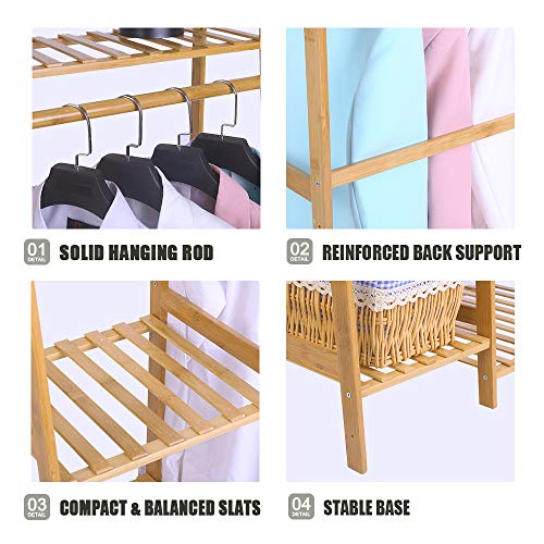 ufine bamboo garment rack
