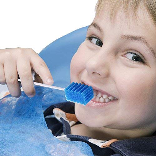 Munkcare Oral Care Swabs Disposable- Blue 100 Counts #TOP7