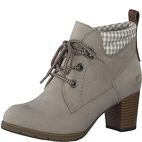 MARCO TOZZI Damen Stiefeletten mit Absatz zum Schnüren Elegant, Braun...