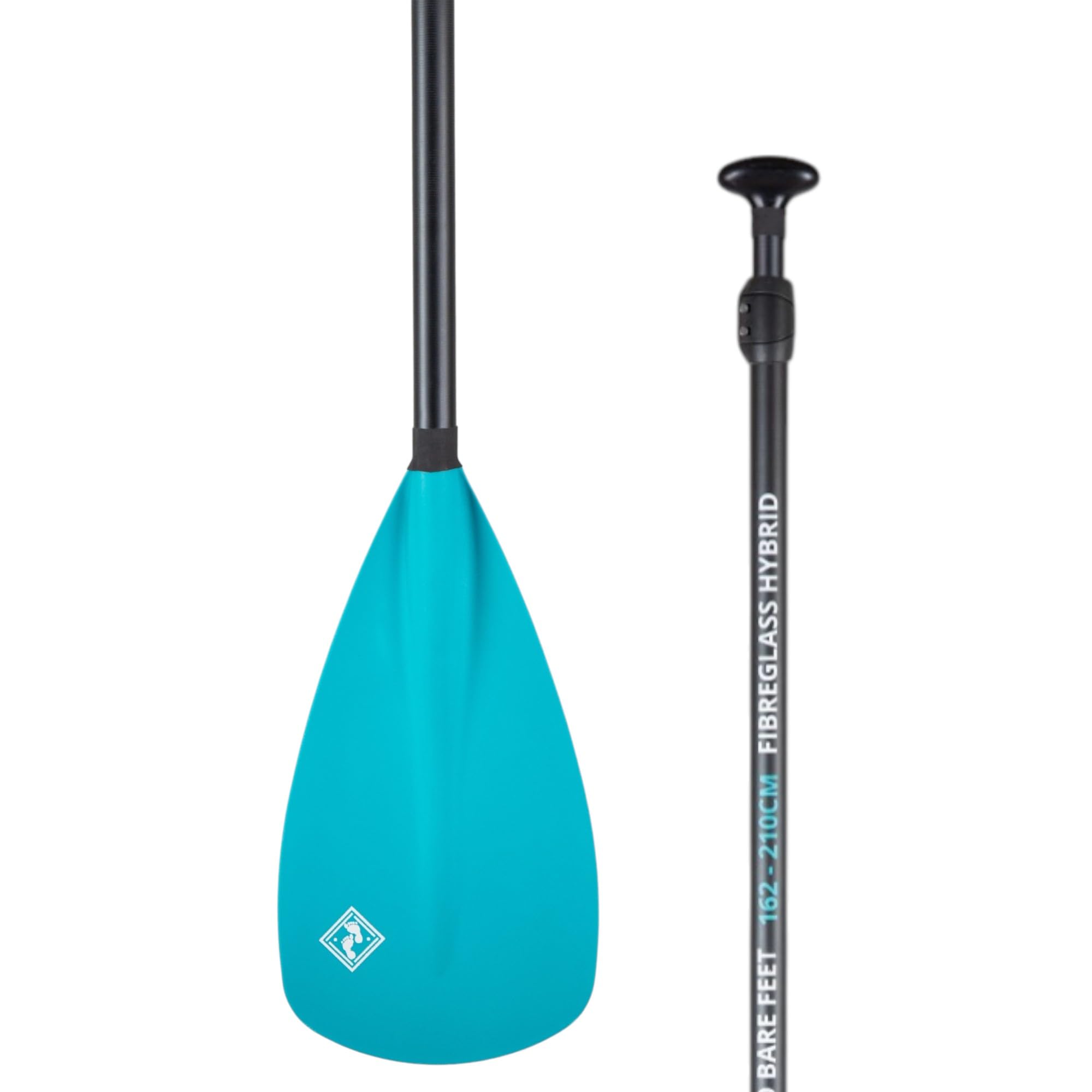 Two Bare Feet Adjustable SUP Paddle – 3 Piece Lightweight Stand Up Paddle Board Paddle, Durable Portable Replacement Paddle for All Skill Levels (3 Piece Fibreglass Teal) — image 1