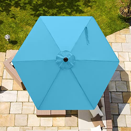 Image of ABCCANOPY 9ft Outdoor Umbrella Replacement Top Suit 6 Ribs (Turquoise)