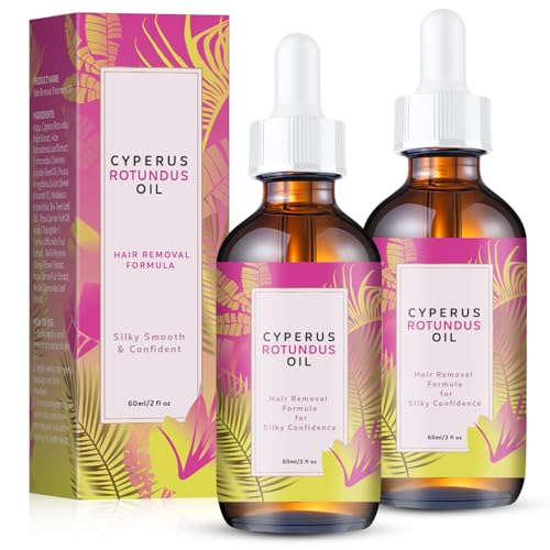 2PCS Cyperus Rotundus Oil, Natural Cyperus Rotundus Oil For Hair Remova Ideal for All Skin Types