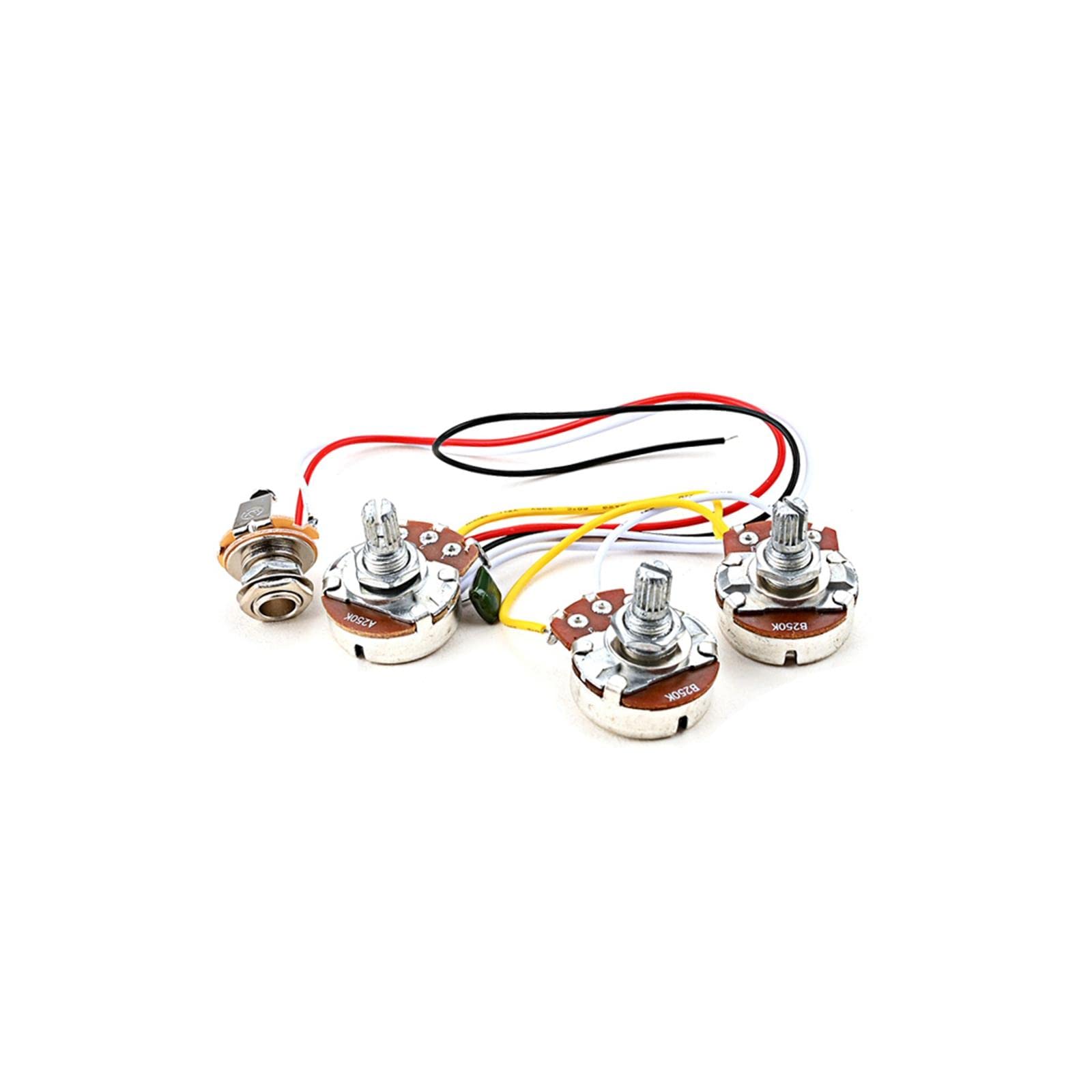 Juego de 5 potenciómetros eléctricos A250K+B250K precableados para accesorio de guitarra eléctrica