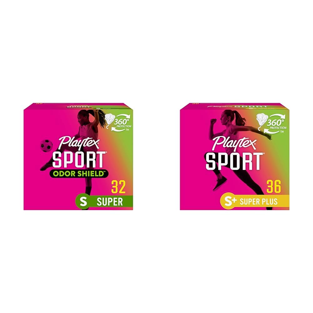 Playtex Sport Tampons, Super and Super Plus Absorbency, Unscented - 68 Count