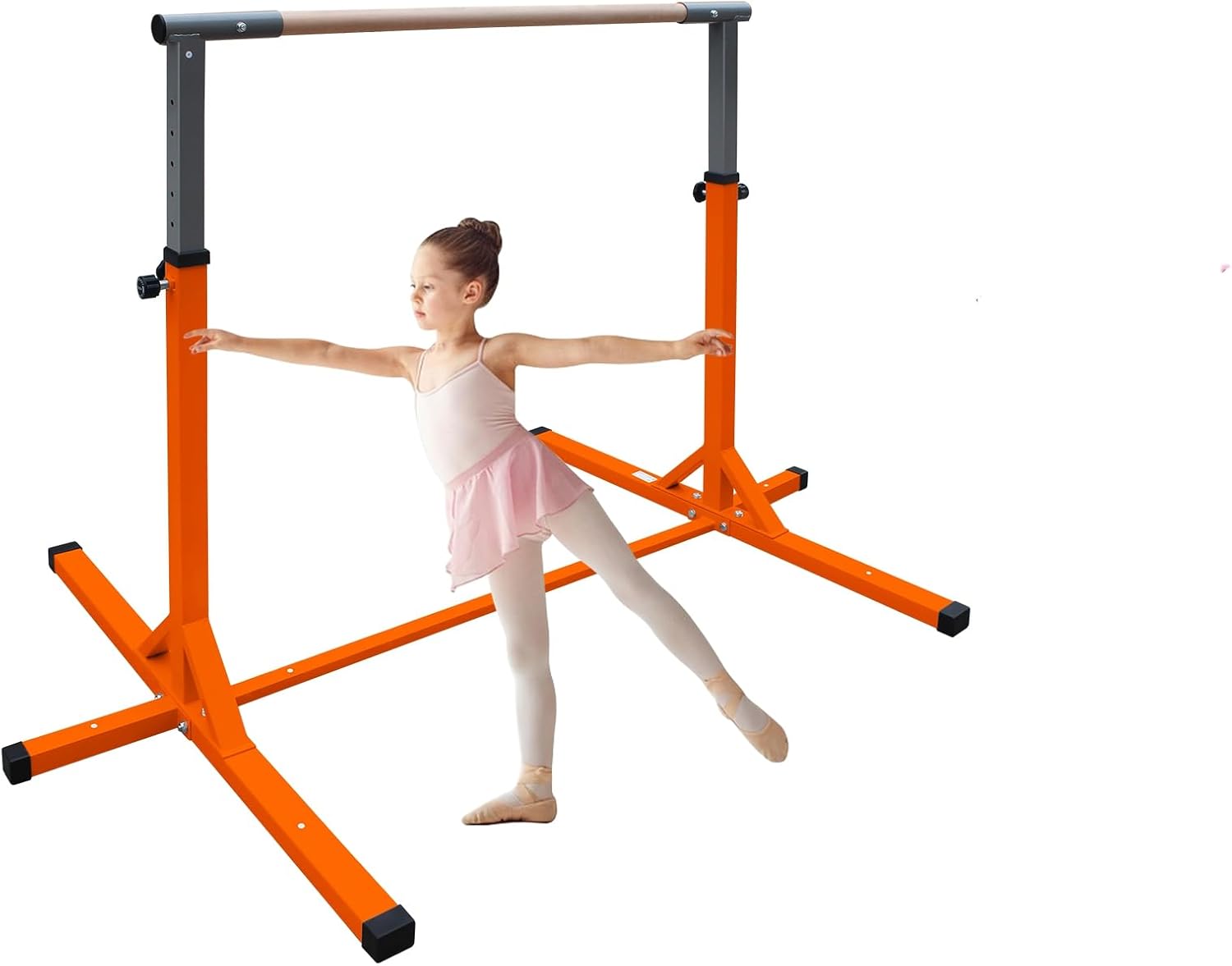 Gymnastics Bar for Kids Built for Kids Home Gym Equipment, Adjustable Height Folding Safe Indoor Training Bar for Kids Gymnastics Exercise Yellow