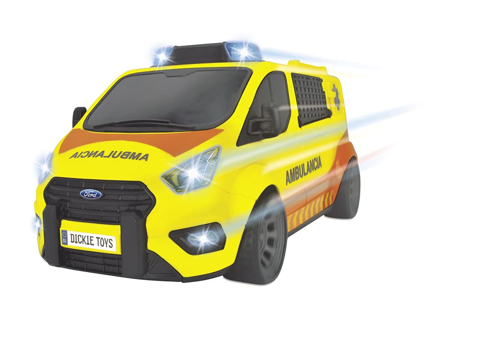 Dickie - Ambulance SEM 28 cm, lumière et Son, Ouverture des Portes arrière, à partir de 3 Ans (203715013SI4)